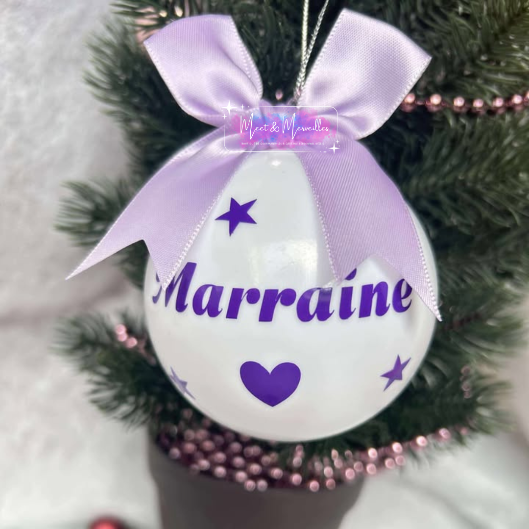 Boule de Noël personnalisée avec Noeud