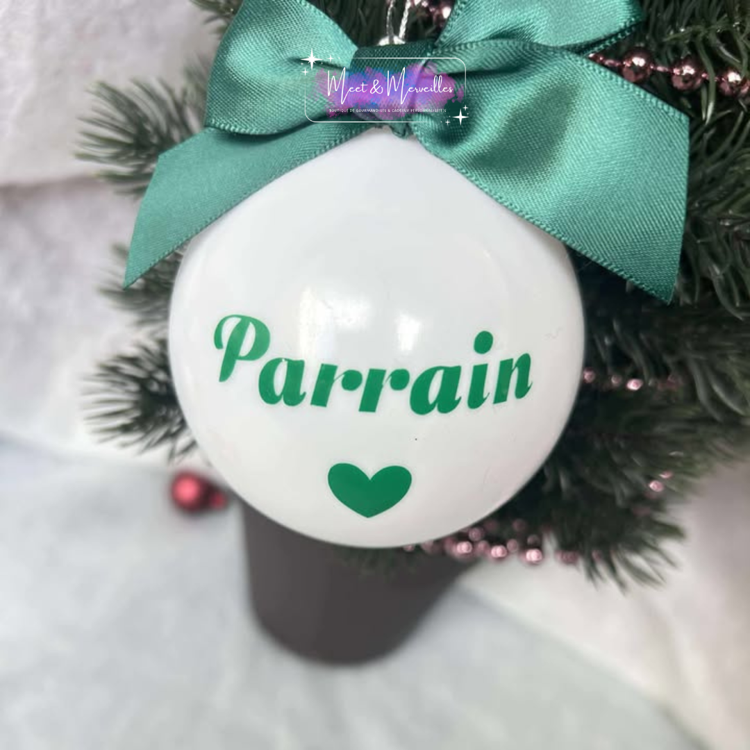 Boule de Noël personnalisée avec Noeud