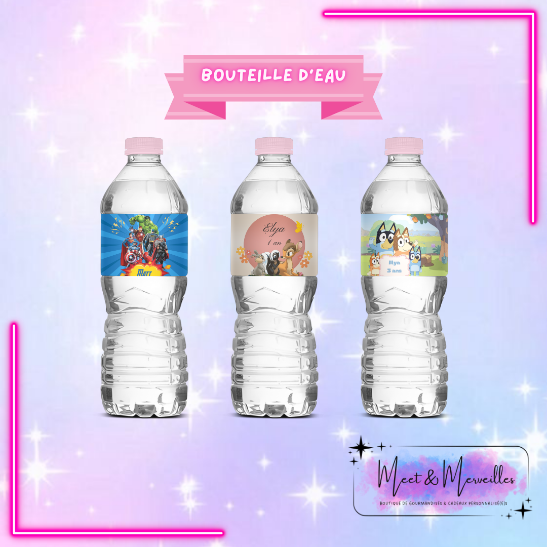 Étiquette personnalisée pour bouteille d’eau