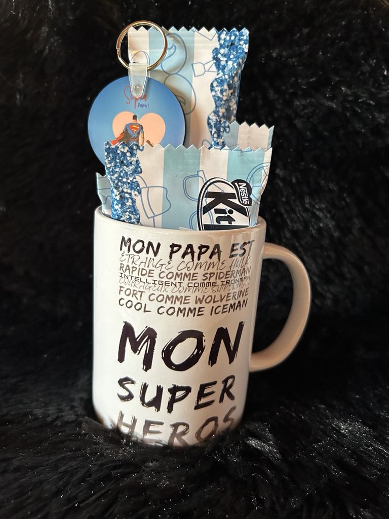 Mug avec gourmandise Bonne Fête papa