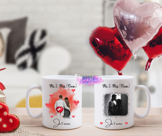 Duo de Mugs Personnalisés – Spécial Amour 💑