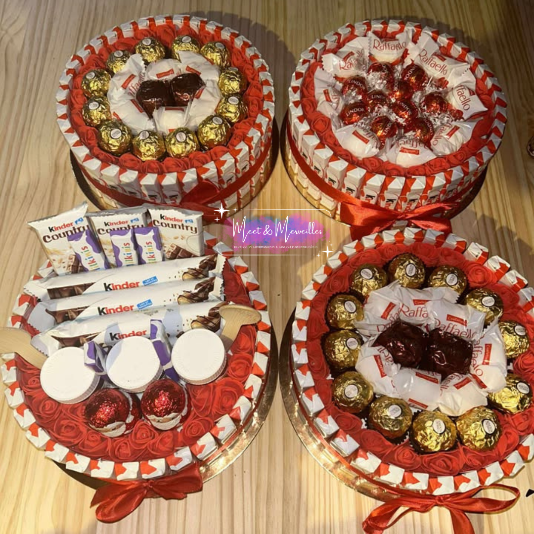 Coffret gourmand Kinder personnalisé – Gâteau de chocolats