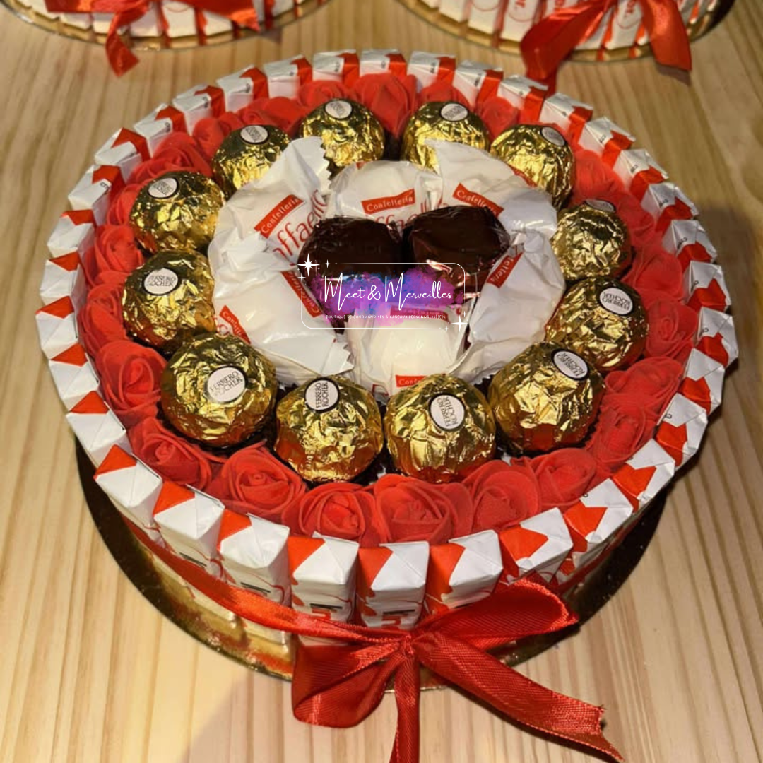 Coffret gourmand Kinder personnalisé – Gâteau de chocolats