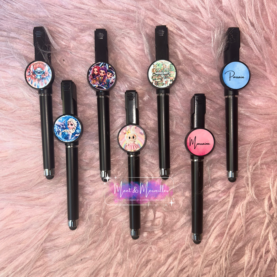 Stylo personnalisé double action avec embout tactile – cadeau utile & original