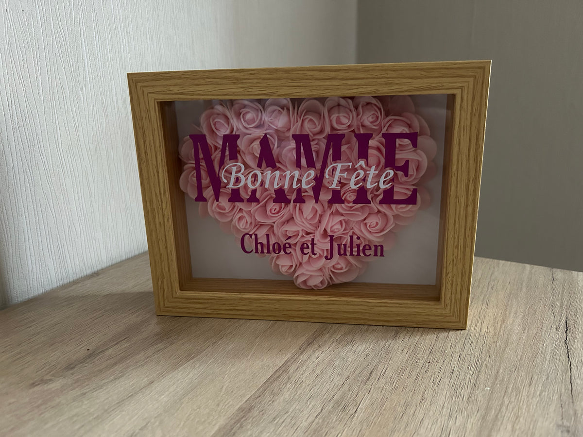 Cadre Mamie personnalisé aux roses