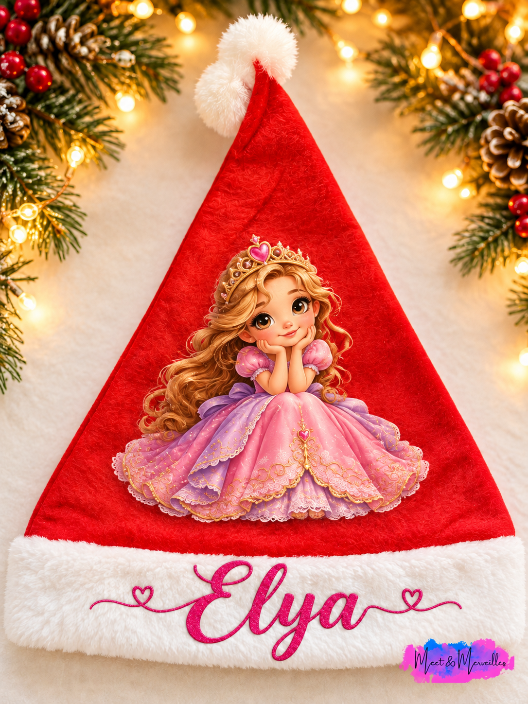 Bonnet de Noël personnalisé – Personnage au choix 🎅✨