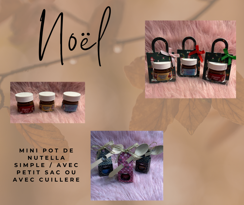 Petit pot Nutella de Noël – Simple, en sac ou avec cuillère