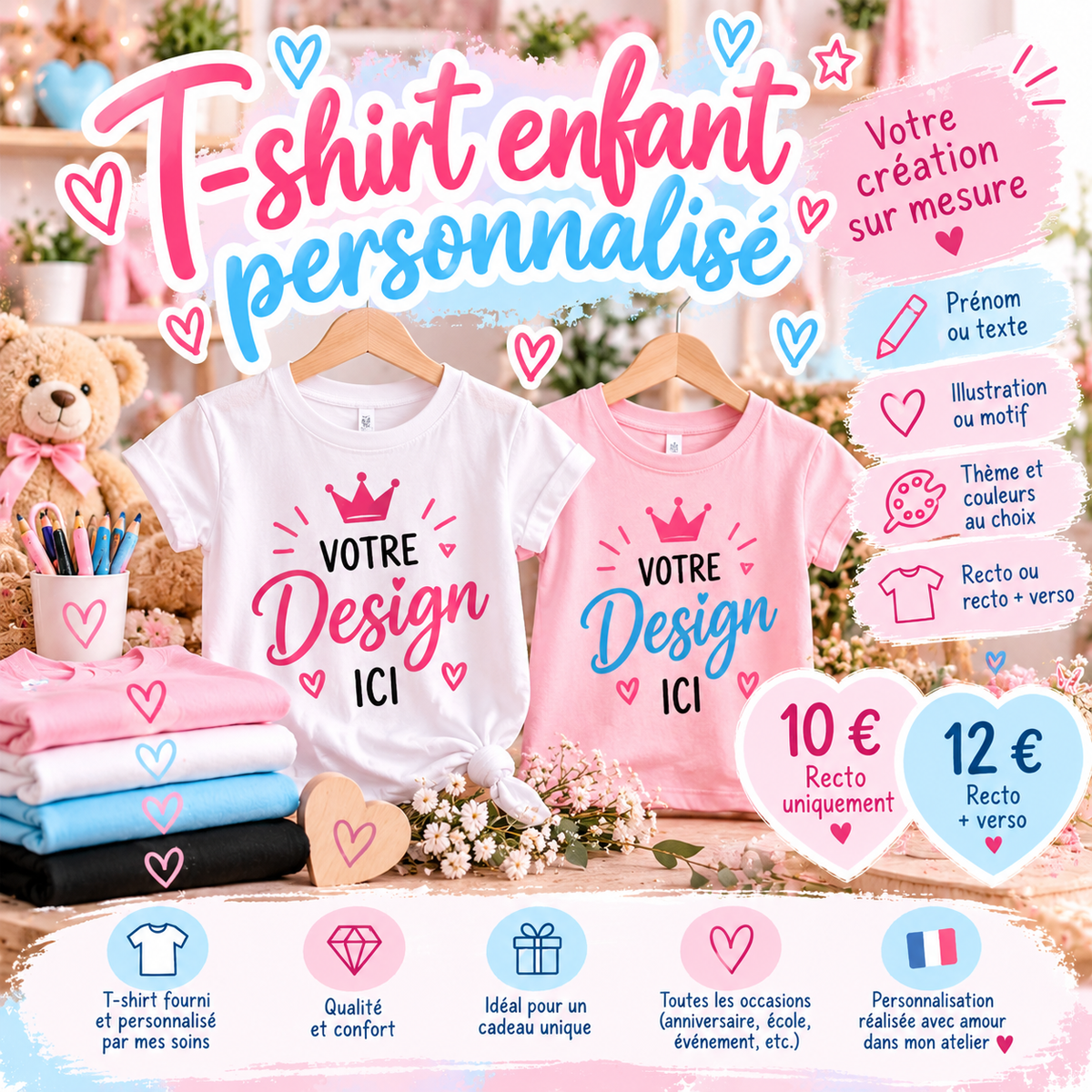 T-shirt enfant personnalisé – Votre création sur mesure