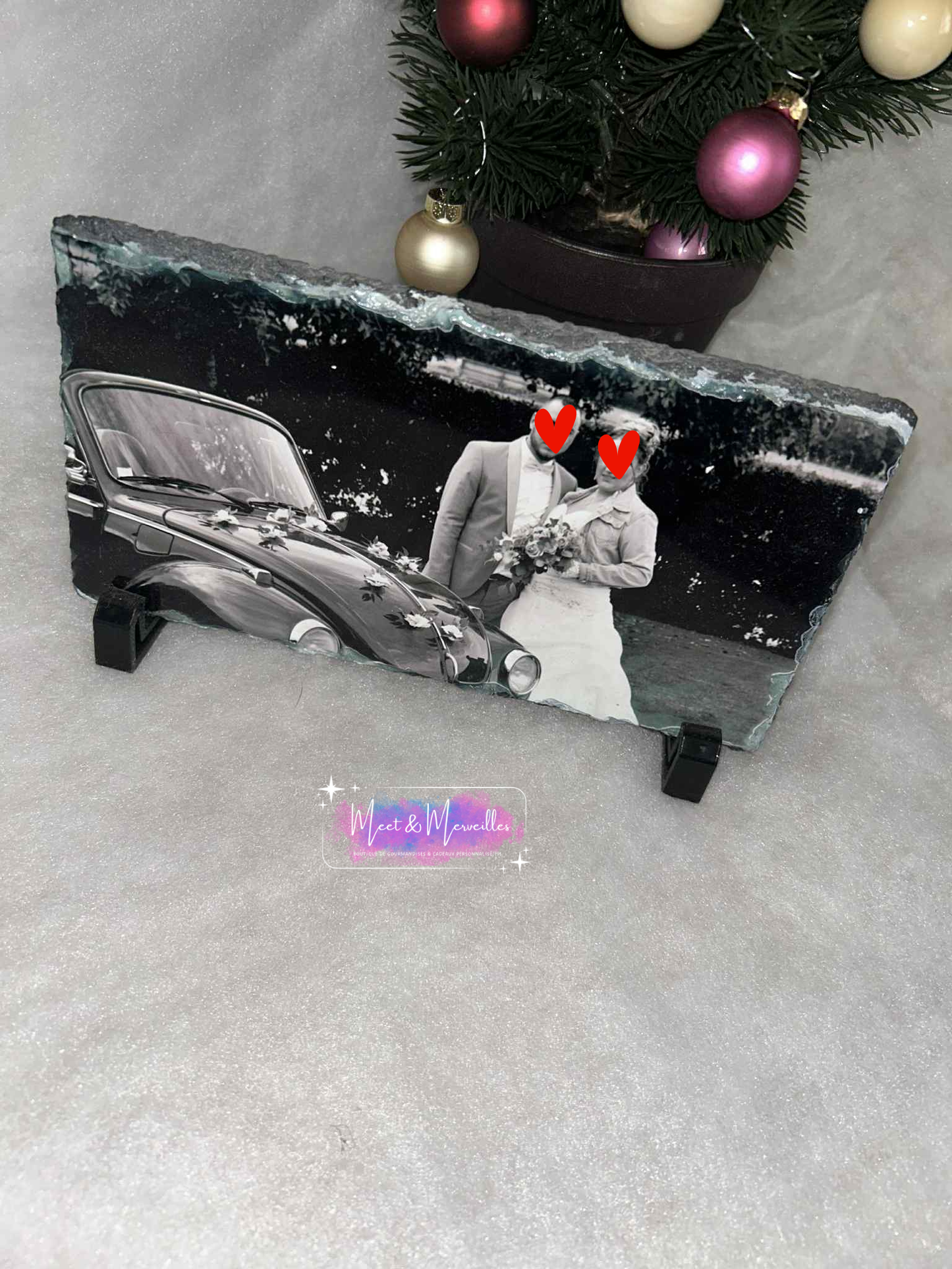 Photo personnalisée sur ardoise – Souvenir éternel 💫