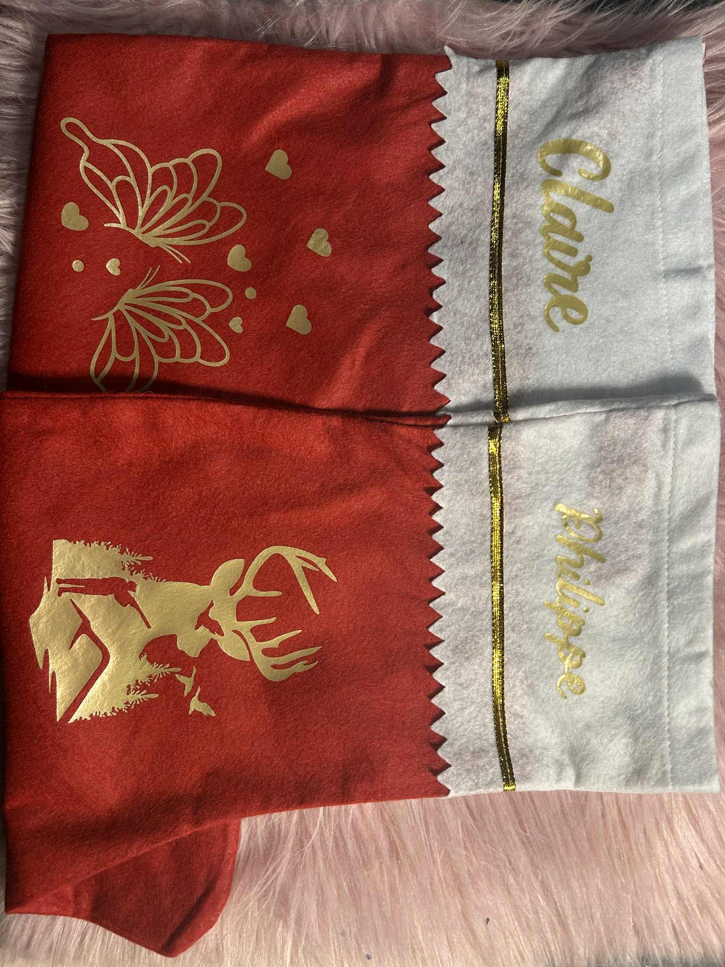 Chaussette de Noël personnalisée – Rouge ou Bleue