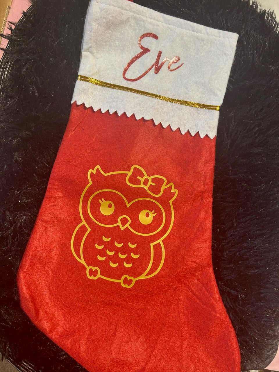 Chaussette de Noël personnalisée – Rouge ou Bleue