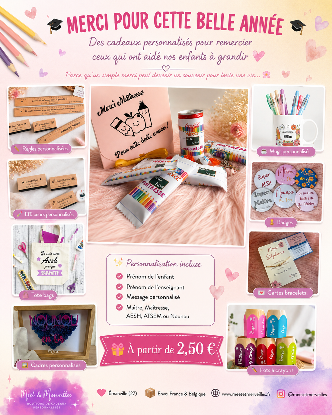 📝 10 idées de cadeaux personnalisés pour une maîtresse en fin d'année scolaire
