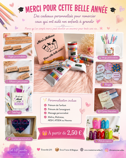📝 10 idées de cadeaux personnalisés pour une maîtresse en fin d'année scolaire