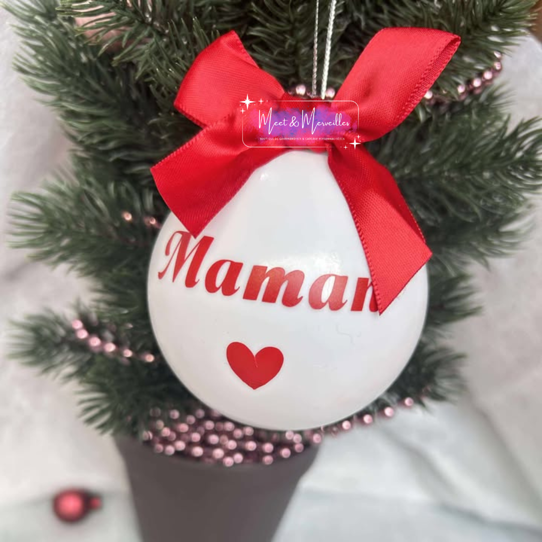 Boule de Noël personnalisée avec Noeud