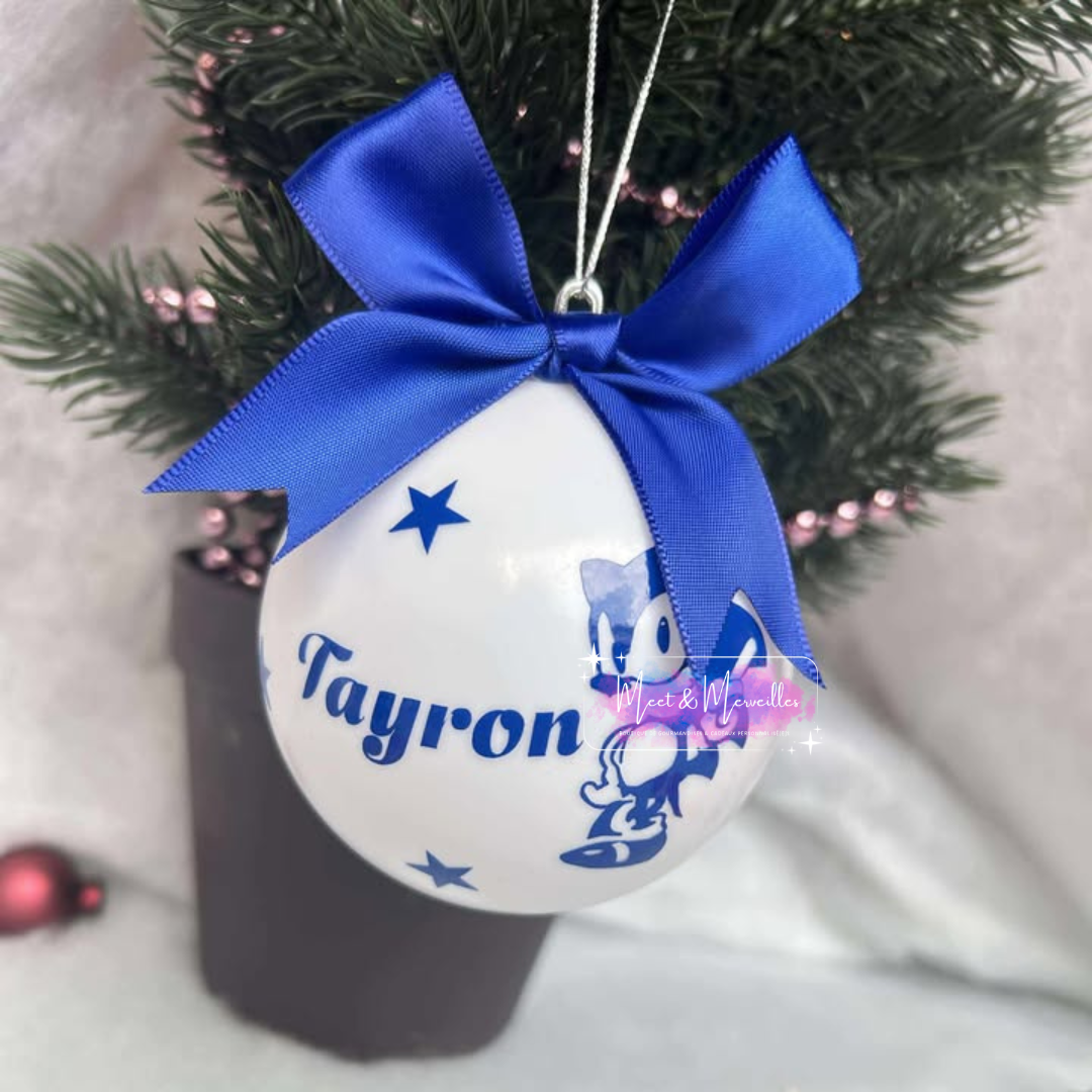 Boule de Noël personnalisée avec Noeud