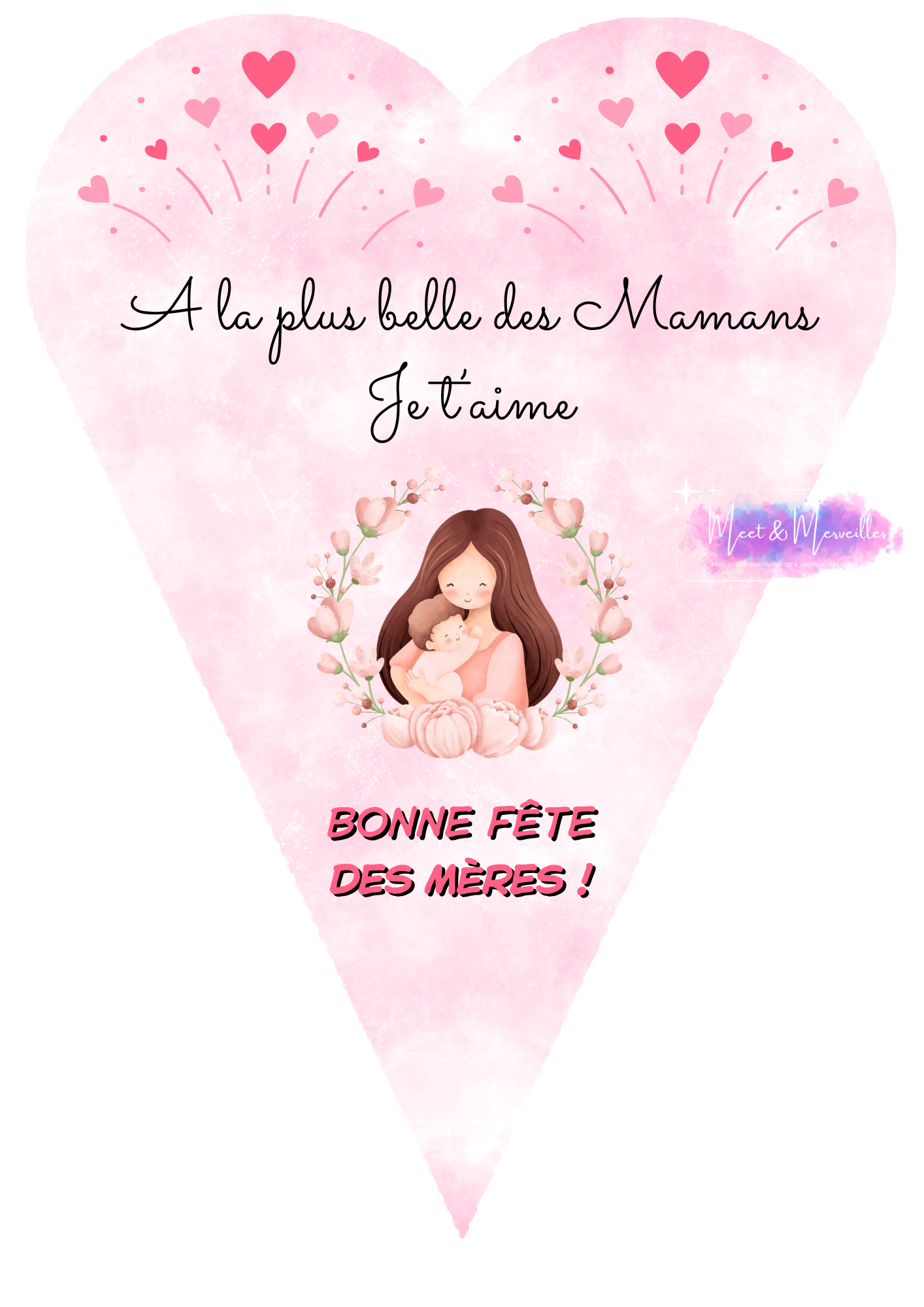 Cône gourmand Fête des Mères – Coffret sucré cadeau maman personnalisé