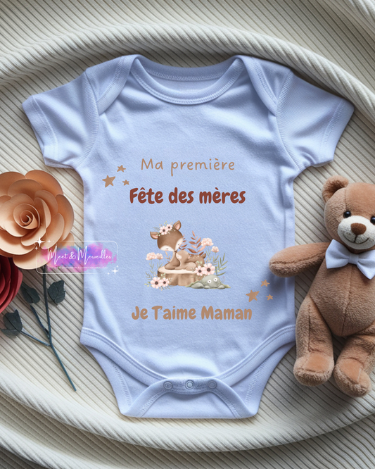 Body bébé personnalisé “Ma première Fête des Mères” – Cadeau maman original
