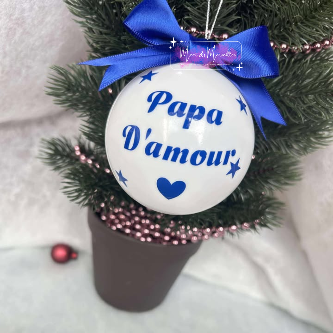Boule de Noël personnalisée avec Noeud
