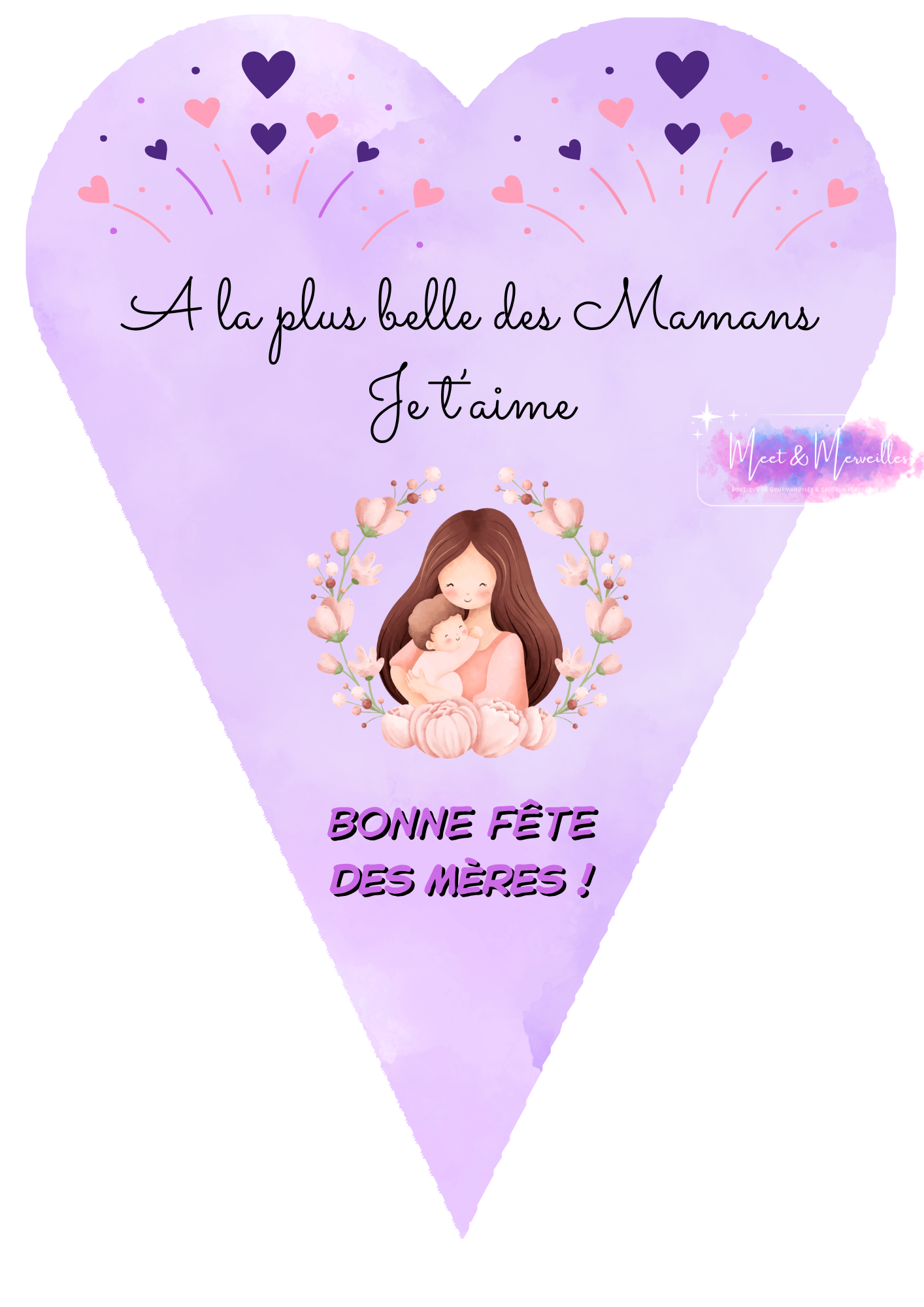 Cône gourmand Fête des Mères – Coffret sucré cadeau maman personnalisé
