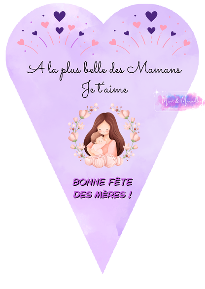 Cône gourmand Fête des Mères – Coffret sucré cadeau maman personnalisé