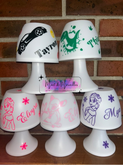 Lampe LED personnalisée avec prénom – Veilleuse enfant décorative, thème & couleur au choix