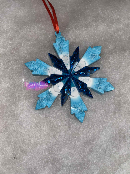 ❄️ Flocon de neige en résine – Décoration de Noël artisanale