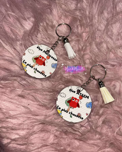 Porte-clés personnalisé double face – Prénom & design au choix