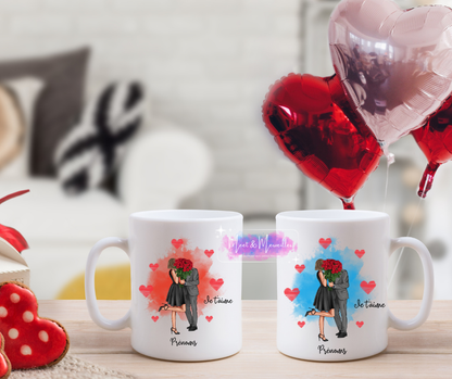Duo de Mugs Personnalisés – Spécial Amour 💑