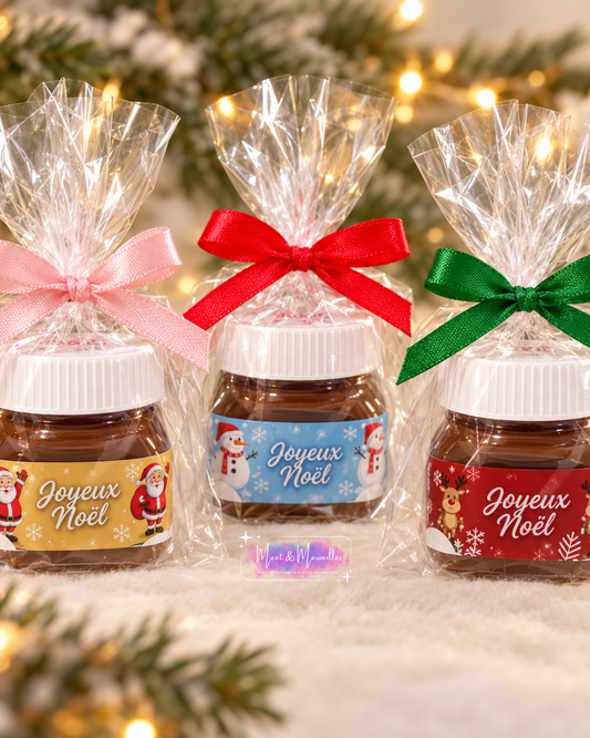 Petit pot Nutella de Noël – Simple, en sac ou avec cuillère