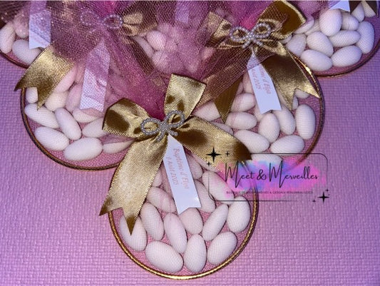 Anneau de dragées personnalisable – Baptême, mariage, communion, baby shower