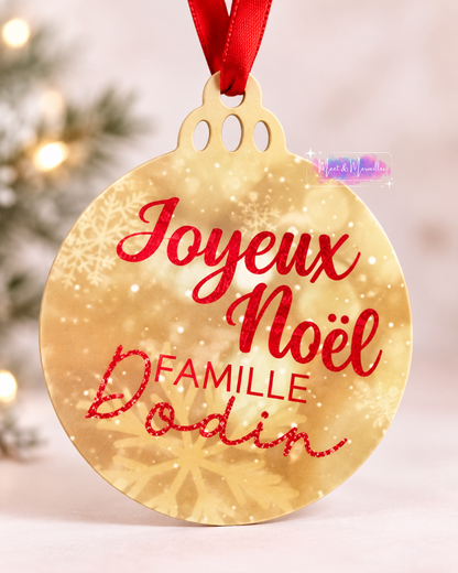 Boule de Noël personnalisée – Design libre & photo au choix
