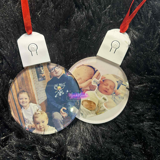 Boule de Noël personnalisée avec LED – Photo famille ou souvenir