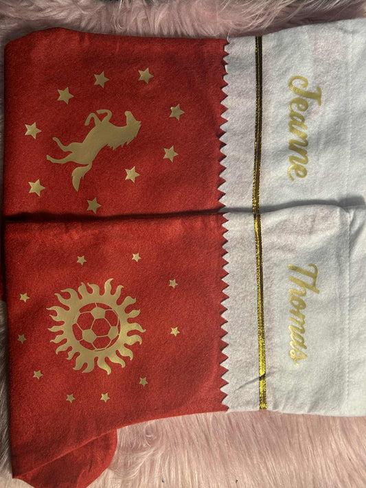 Chaussette de Noël personnalisée – Rouge ou Bleue