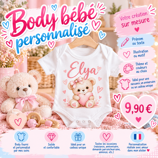 Body bébé personnalisé – Votre création sur mesure
