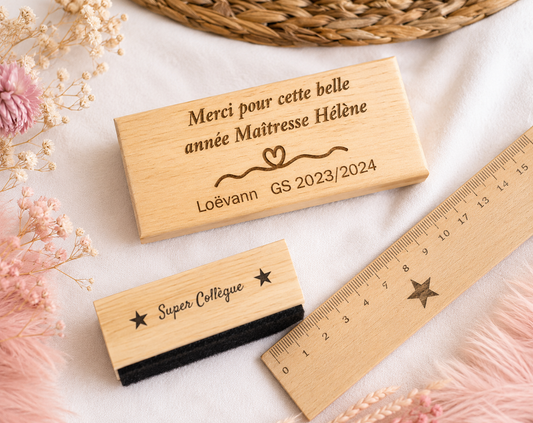 Effaceur de Tableau Personnalisé en Bois