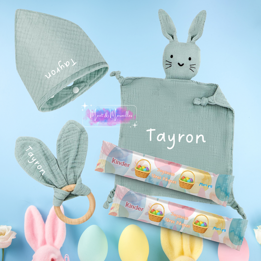 Coffret 1ères Pâques personnalisé 🐰 Doudou lapin