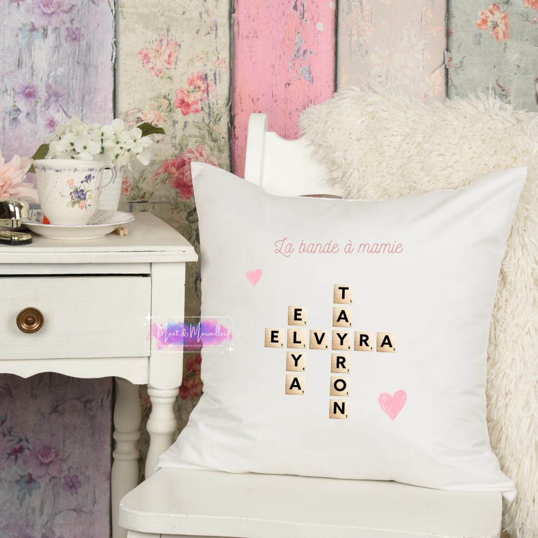 Coussin personnalisé Mamie – La bande à mamie