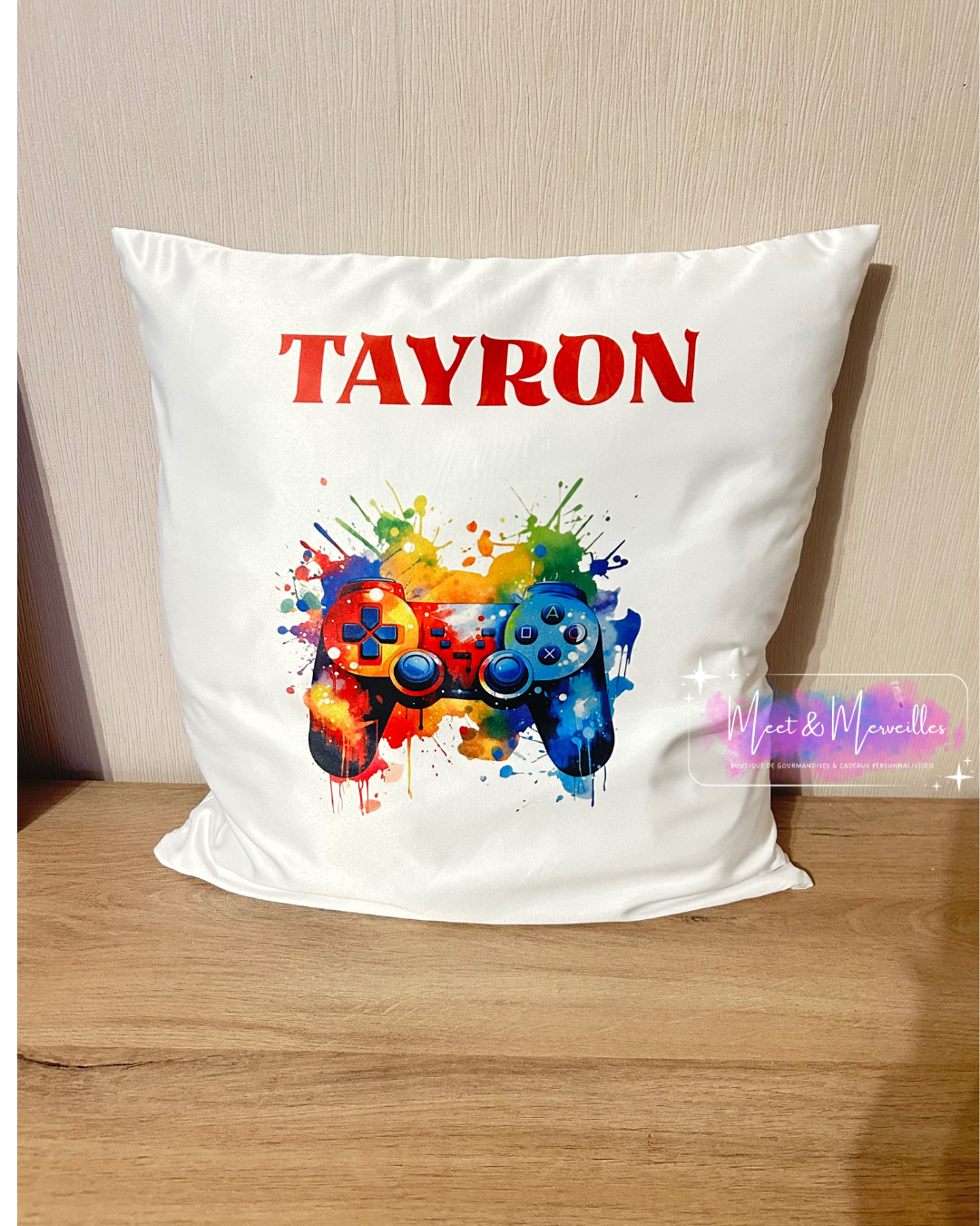 Coussin personnalisé enfant – Prénom, thème & couleurs au choix – Housse déhoussable – Cadeau naissance - anniversaire