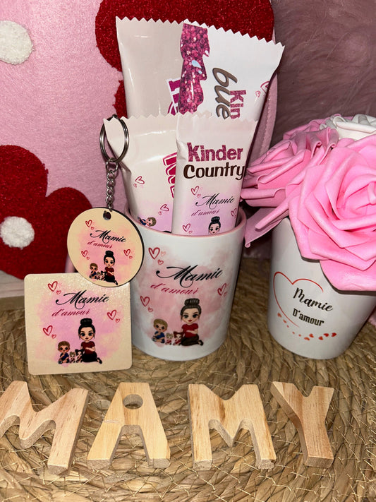 Mug gourmand personnalisé – Mamie d’amour