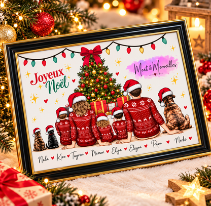 Cadre de Noël personnalisé – Ma famille à Noël🎄
