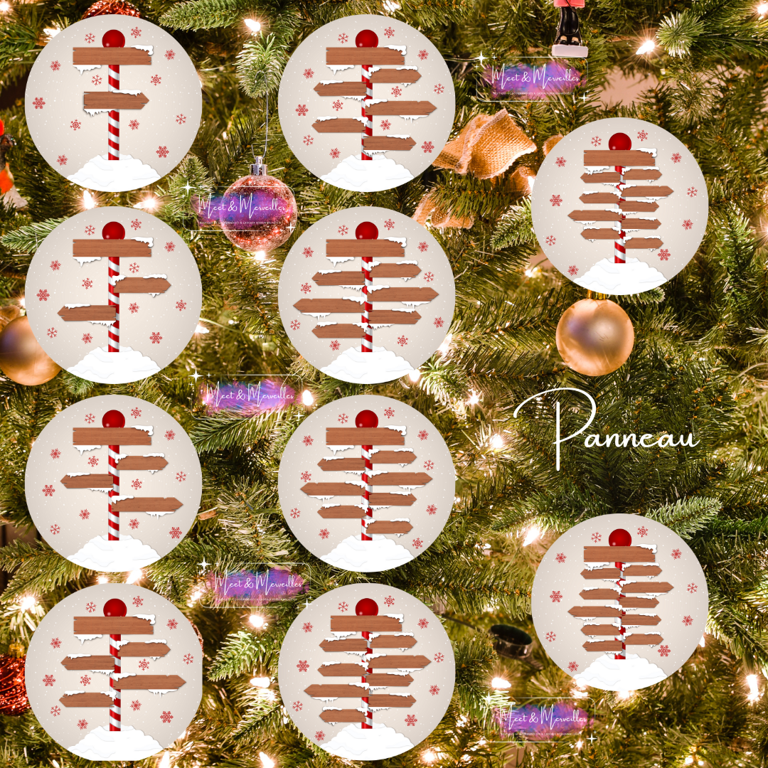 Boule de Noël personnalisée – Modèle Panneau familial