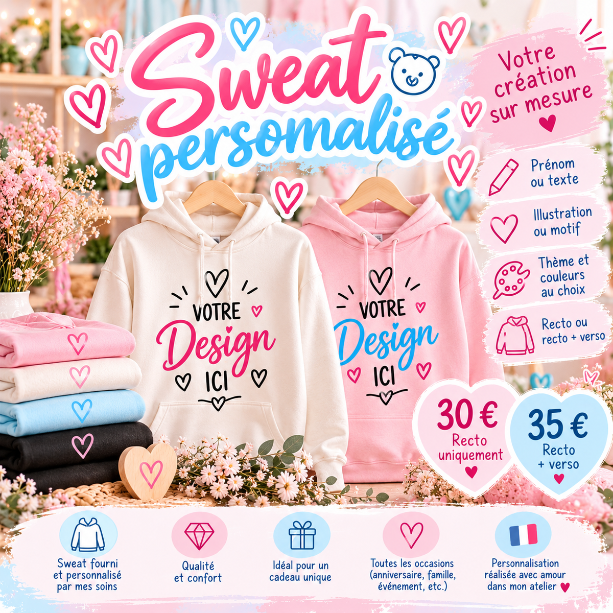 Sweat personnalisé – Votre création sur mesure