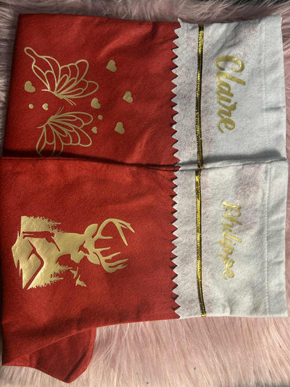 Chaussette de Noël personnalisée – Rouge ou Bleue