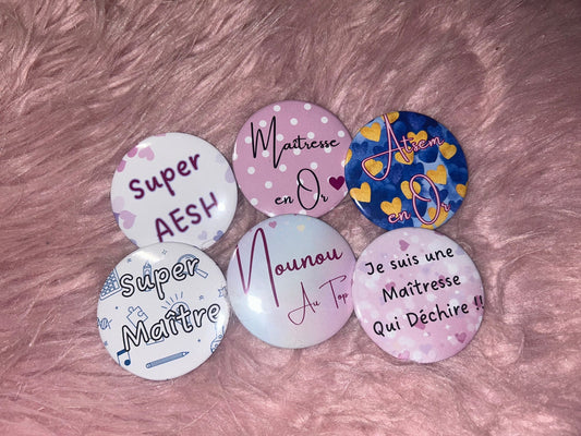 Badge Maîtresse, Maître, Aesh, Atsem