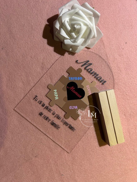Plaque Maman Puzzle sur socle