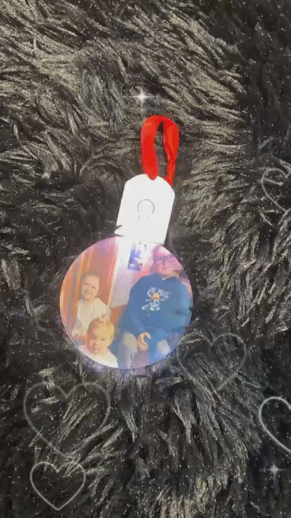 Boule de Noël personnalisée avec LED – Photo famille ou souvenir